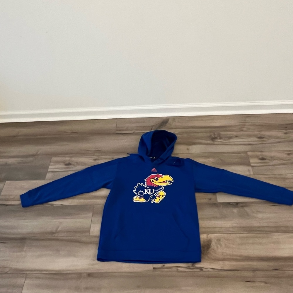 Adidas Kansas University KU Jayhawks Size M Blue Women's Hoodie Sports Game Fan